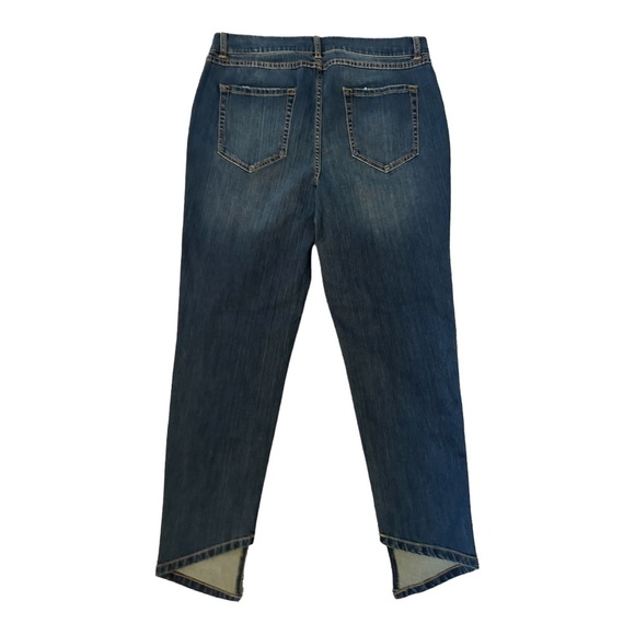 LISA RINNA COLLECTION Skinny JEANS Size 10 Super Cute Angle Cut On Bottom V623 - Picture 6 of 9